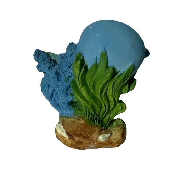 Vintage Fish Swimming Clock Bubbles And Seagrass Blue Reef Battery Operated Mini - Picture 4 of 7